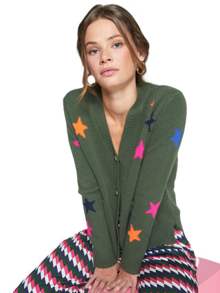 Alina Stars Cardigan - Green Multi