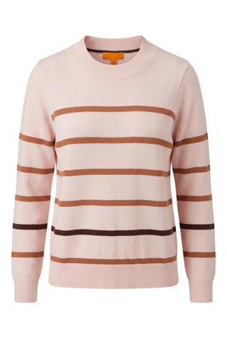 Brodie Easy Stripe Crew - Rosewater/Mocha