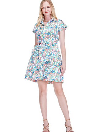 Jade Fit &amp; Darts Dress - Chameleon Paradise