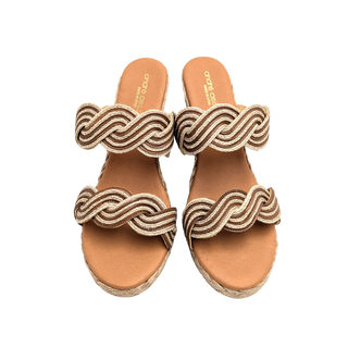 Andre Assous Nolita Twist Wedge - &nbsp;Natural/Cognac