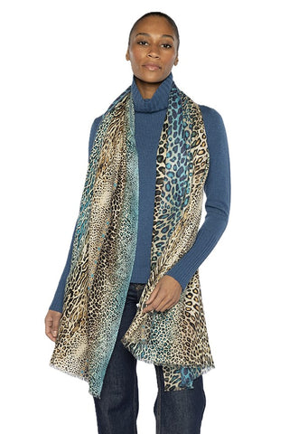 Mixed Animal Print Scarf - Taupe Multi