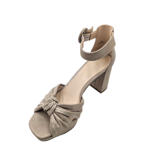 Anesa Shimmer Suede Heel - Dark Taupe