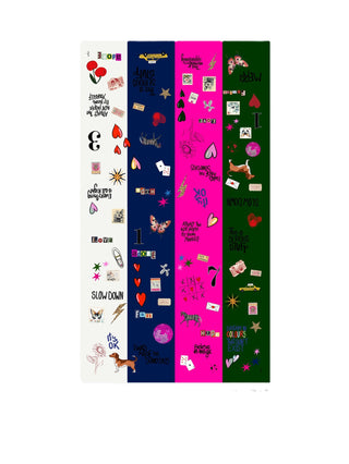 Graffiti Color Block Scarf - Multi