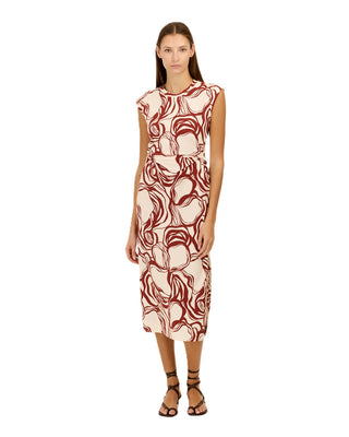 Aurora Dress - Cream Redwood Multi