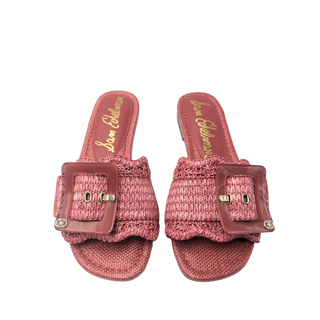 Bambi Raffia Sandal - Dark Rose