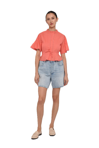 Mirra Short Sleeve Top - Orange Peach