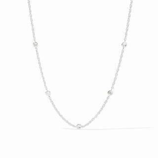 Celeste Delicate Station Necklace - Silver/Cubic Zirconium
