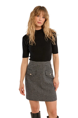 Molly Bracken Mock Neck Elbow Sleeve - Black