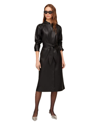 Jennifer Faux Leather Dress - Black