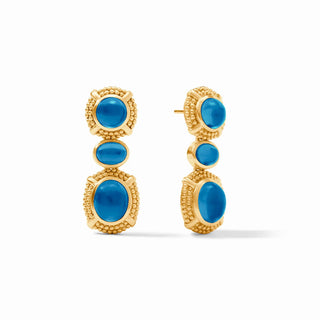 Cabochon Statement Earring - Iridescent London Blue