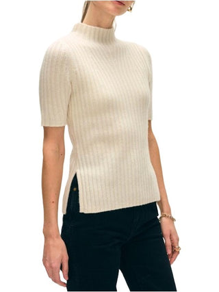 Cashmere Ribbed Mockneck - Soft White