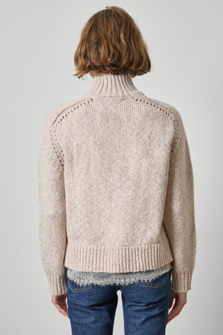 Lilla P Lace Trim Pullover Sweater - Gardenia