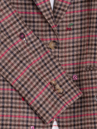Embroidered Houndstooth Jacket - Multi