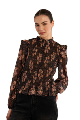 Molly Bracken Smock Blouse - Chocolate Apolline