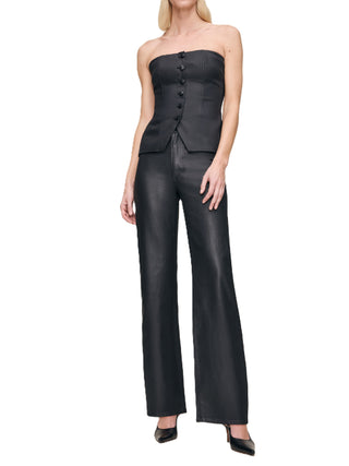 Karmine Refined Wide Leg: High Rise 31' - Black Coated