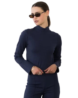 Ripley Rader Ponte Knit Mock Turtleneck - Navy