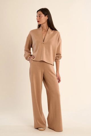 Molly Bracken Ladies Knitted Sweatshirt - Camel