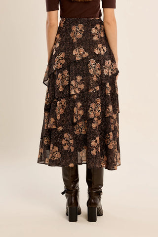 Molly Bracken Tiered Skirt - Chocolate Apolline