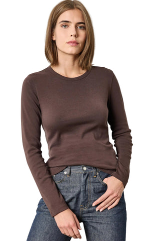 Long Sleeve Crew - Espresso