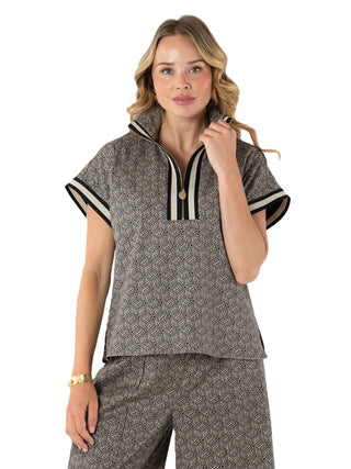 Poppy Pullover - Black Tonal Monogram