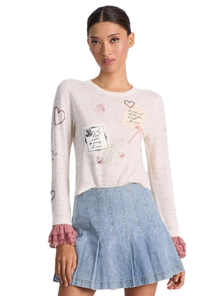 Carolann Script Letter - Ecru Multi