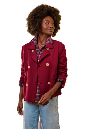 Cropped Sweatshirt Peacoat - Garnet