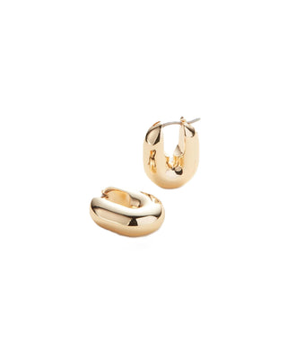 Puffy U-Link Earrings - Polished Gold
