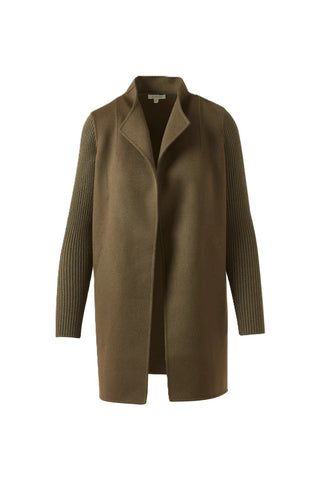 Rib Sleeve Coat - Loden