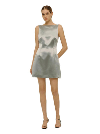 Enzo Mini Dress - Metallic Silver