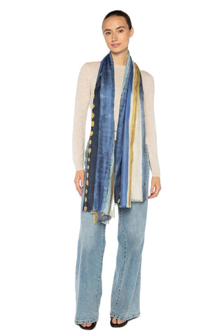 Painted Stripe Print Scarf - Cove Multi