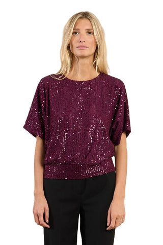 Ladies Knitted Top - Dark Pink