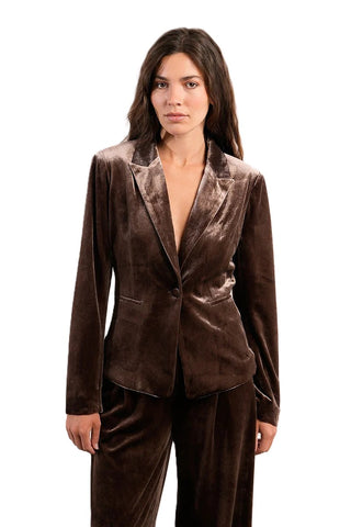 Ladies Knitted Blazer - Brown