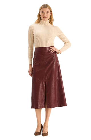 Phoebe Vegan Skirt - Cabernet