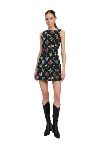 Daphne Sheath Mini Dress - Black Multi