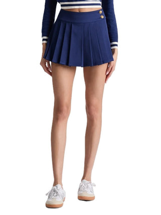 Noah Pleated Mini Skirt - Indigo