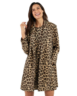 Emma Suede Jacket - Leopard Brown
