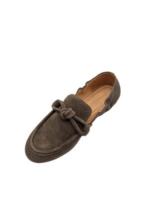 Anya Flat - Dark Taupe Suede