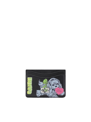 Card Holder Blue Dog - Black