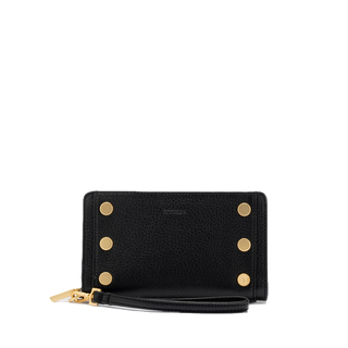 Bryant Wallet - Black/ Brushed Gold Red Zipper