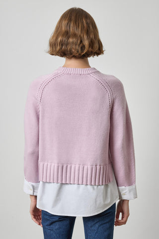 Lilla P Mixed Media Crewneck Sweater Sugarplum