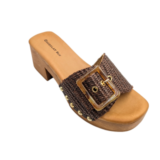 Lari Heel - Brown Raffia