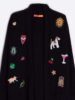 Embroidered Cardigan - Black