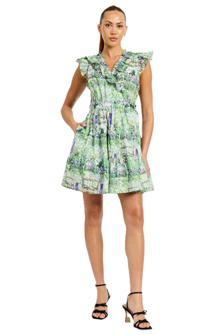 Molly Tiered Mini Dress - Green Violet
