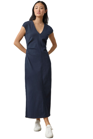 Side Tuck Maxi Dress - Navy
