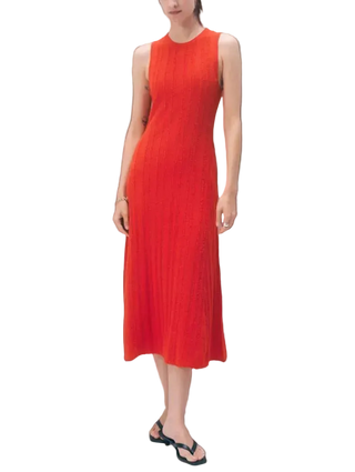 Linen Blend Dress - Poppy Rouge