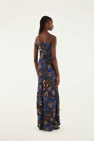 Black Slip Maxi Dress - Snakes Bouquet