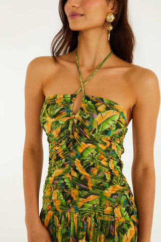 Maxi Dress - Parrots Forest Green