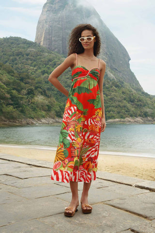Farm Rio Maxi Dress - Fruit Trolley Red