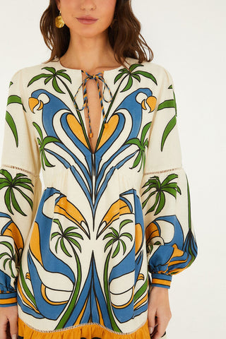 Farm Rio Mini Dress - Tropical Graphic