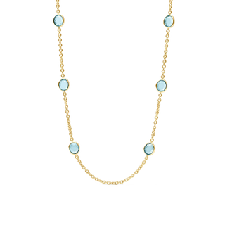Laguna Stone Station Necklace - Aquamarine Blue